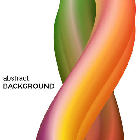 Color abstract composition of the orange and green watercolor waves. Vector abstract colorful background with bent dynamic form.のイラスト素材