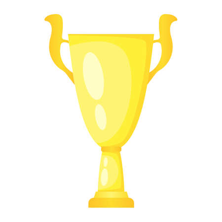 Vector golden trophy champion cup. Championship prize for first place. Victory symbol isolated on white background.のイラスト素材
