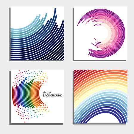 Set of four beautiful abstract background, abstract flash light circles in vector illustration.のイラスト素材