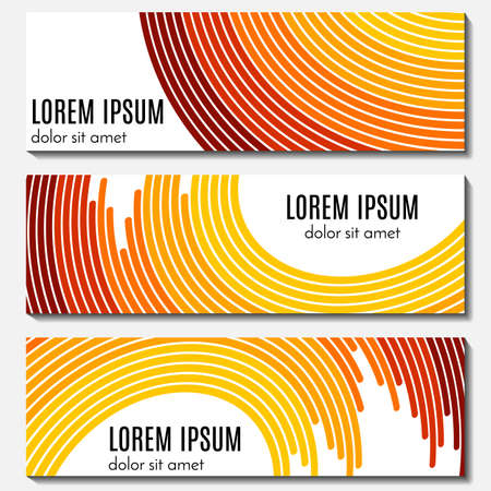 Set of colorful abstract banners with curved lines and place for text in vector background for web design.のイラスト素材