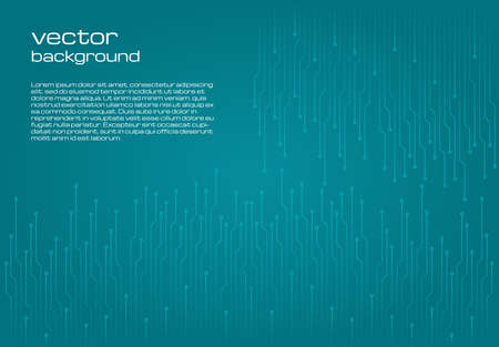 Abstract technological green background with elements of the microchip. Circuit board background texture. Vector illustration.のイラスト素材