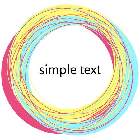 Vector abstract colorful swirl shape isolated on white background. Rainbow abstract circle frameのイラスト素材