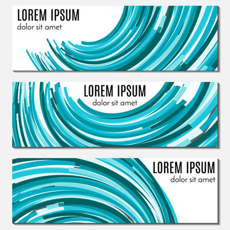 Set of colorful abstract banners with curved lines and place for text. Vector backgrounds for web design.のイラスト素材