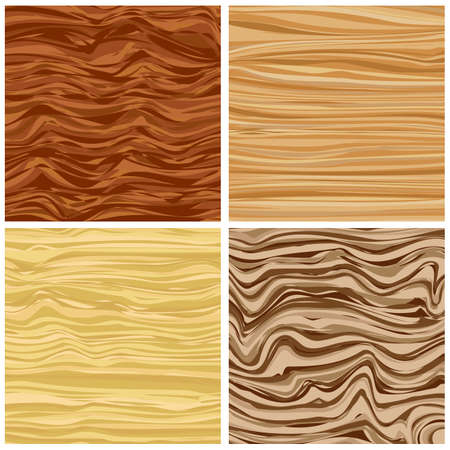 Set of four abstract wood texture in flat design.のイラスト素材