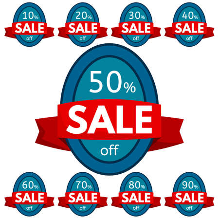Set of discount stickers.のイラスト素材