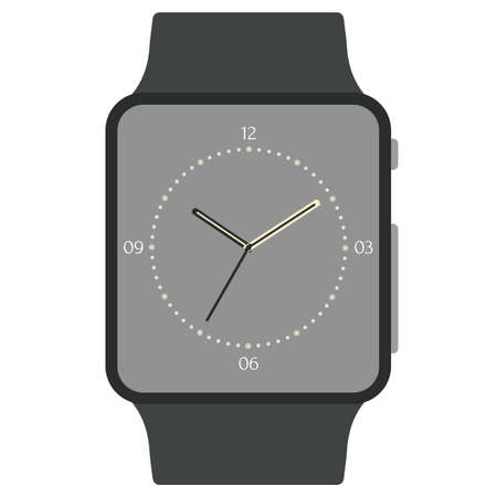 Classic design mechanical wristwatch isolated on white background. Clock face with hour, minute and second hands. Vector illustration.のイラスト素材