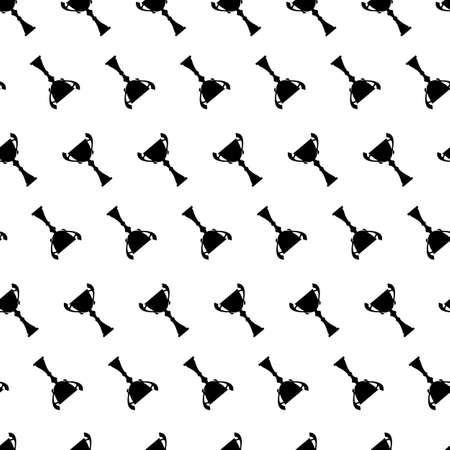Winner trophy cup seamless pattern. Black simple silhouette texture Vector illustration.のイラスト素材