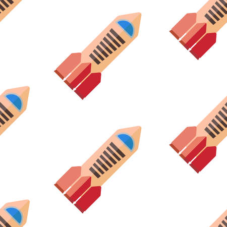 Seamless pattern with space rocket. Vector illustration.のイラスト素材