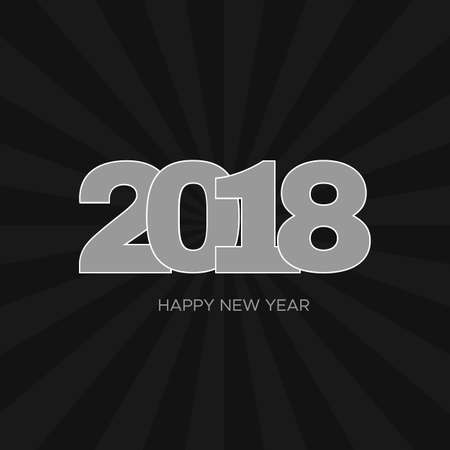 Happy New Year 2018 label on black background. New Year and Xmas Design Element Template. Vector Illustration.
のイラスト素材