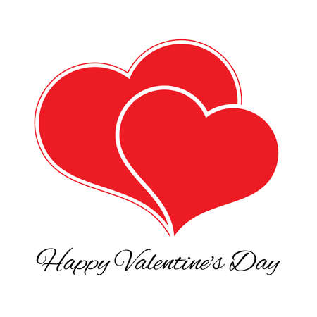 Big and small red heart. Romantic love symbol of valentine day. Vector illustrationのイラスト素材