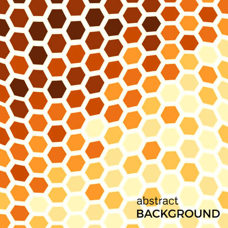 Abstract background with orange hexagons elements. Vector illustration.のイラスト素材