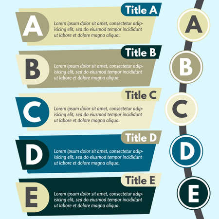 Five steps info-graphic design elements. Step by step info-graphic design template. Vector illustration.のイラスト素材