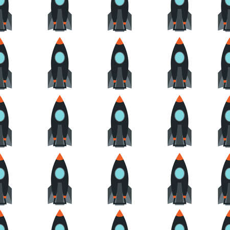 Seamless pattern with space rocket. Vector illustration.のイラスト素材