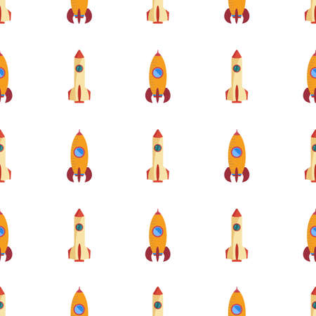 Seamless pattern with space rocket. Vector illustration.のイラスト素材
