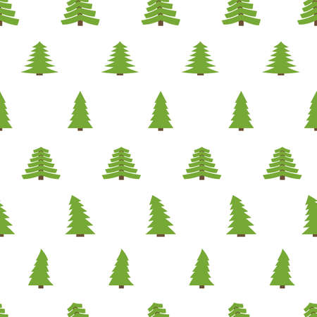 Christmas semless pattern with snowflake, christmas ball, gift box and Christmas tree on white background. Vector illustrationのイラスト素材