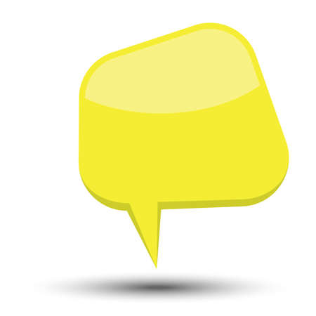 Yellow cartoon comic balloon speech bubble without phrases and with shadow. Vector illustration.のイラスト素材