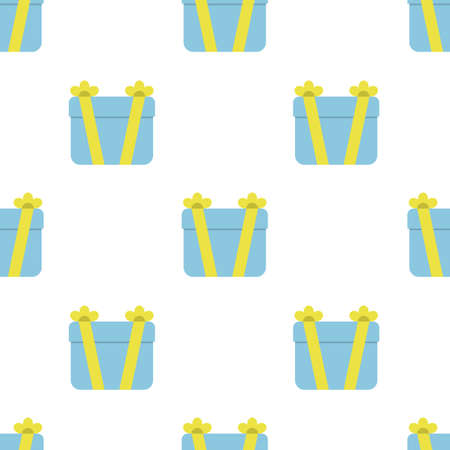 Seamless pattern with gift boxes on white background. Vector illustrationのイラスト素材