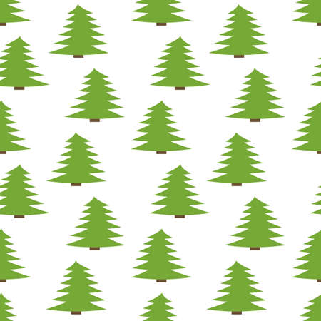 Seamless pattern with spruces on white background. Vector illustrationのイラスト素材