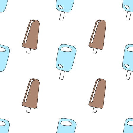 Seamless pattern with ice cream. Vector illustration.のイラスト素材