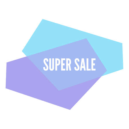 Super sale sticker with abstract colorful geometric forms. Vector illustration.のイラスト素材