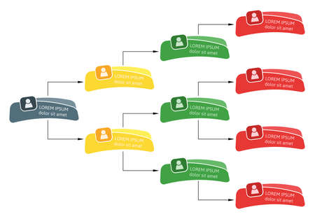 Colorful business structure concept, corporate organization. Vector illustration.のイラスト素材