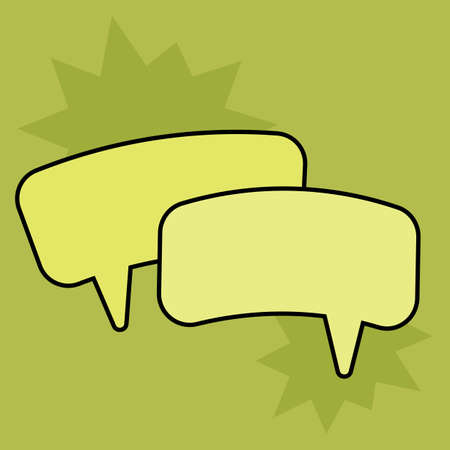 Communication speech bubbles on green background. Vector illustration
のイラスト素材