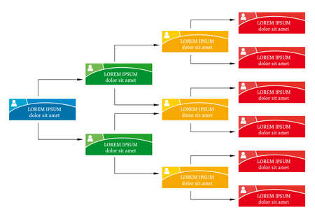 Colorful business structure concept, corporate organization. Vector illustration.