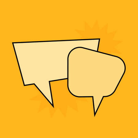 Communication speech bubbles on yellow background. Vector illustration
のイラスト素材