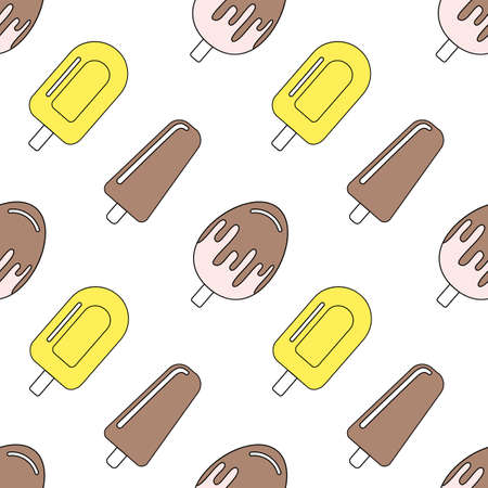 Seamless pattern with ice cream. Vector illustration.のイラスト素材