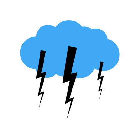 A cloud with a thunderstorm. Vector illustration.のイラスト素材