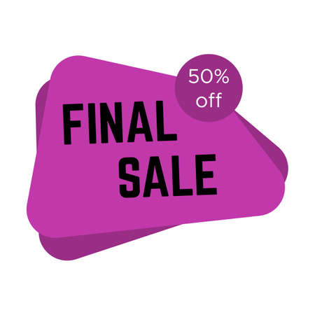 Purple final sale sticker with text. Sale label template. Vector illustrationのイラスト素材