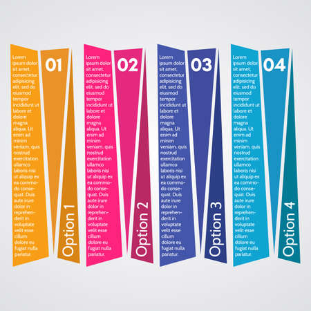 Four elements of infographic design. Step by step infographic design template. Vector illustrationのイラスト素材