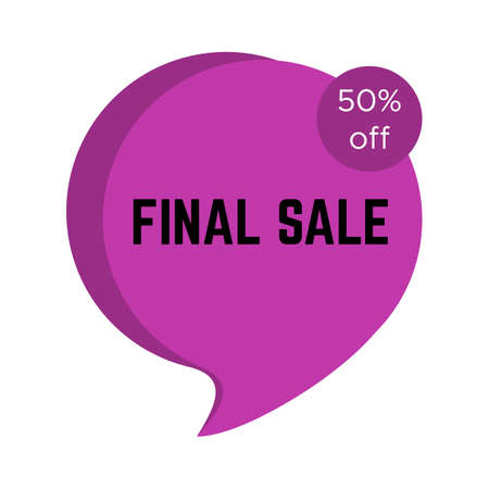 Pirple final sale sticker with text. Sale label template. Vector illustrationのイラスト素材