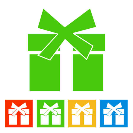 Gift box. New Year icon. Vector illustrationのイラスト素材