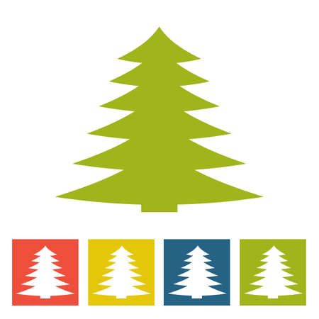 Spruce. New Year icon. Vector illustrationのイラスト素材