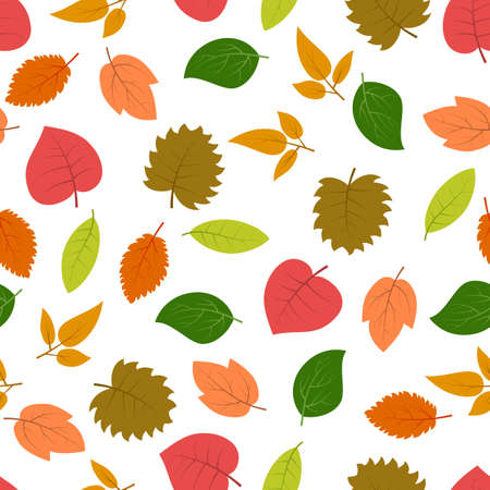 Seamless pattern with autumn leaves. Vector illustration.のイラスト素材