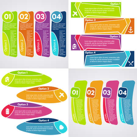 Set of four step by step infographic design template. Vector illustrationのイラスト素材
