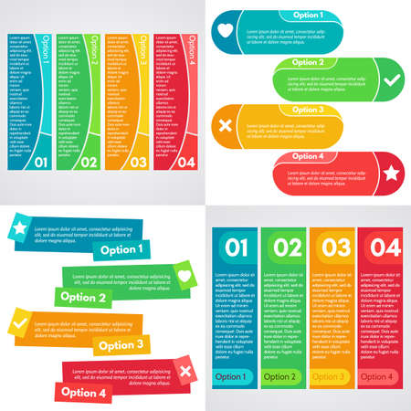 Set of four step by step infographic design template. Vector illustrationのイラスト素材