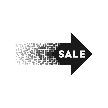 Abstract explosion. Black sale arrow banner. Vector illustrationのイラスト素材