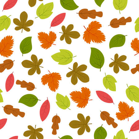 Seamless pattern with autumn leaves. Vector illustration.のイラスト素材