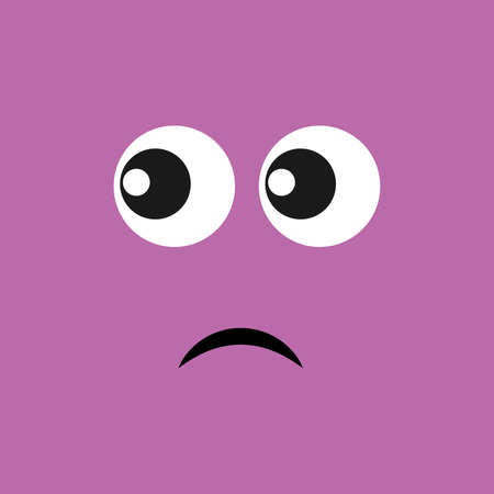 Dissatisfied face with a look to the side on color background. Vector illustrationのイラスト素材