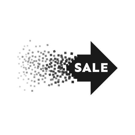 Abstract explosion. Black sale arrow banner. Vector illustrationのイラスト素材