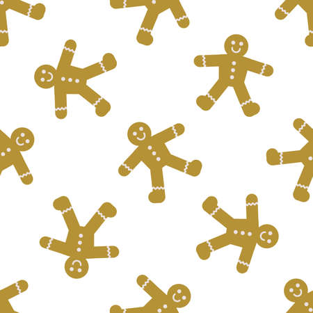 Seamless Pattern with Gingerbread Men Cookies. Cookies for the New Year in the form of a little man....