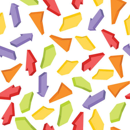 Seamless pattern with colorful isometric arrows. Vector illustrationのイラスト素材