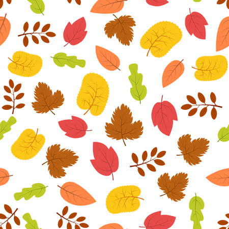 Seamless pattern with autumn leaves. Vector illustration.のイラスト素材
