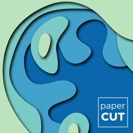 Abstract  Background with Paper Cut shapes. Vector illustration.のイラスト素材