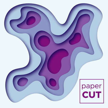 Abstract  Background with Paper Cut shapes. Vector illustrationのイラスト素材