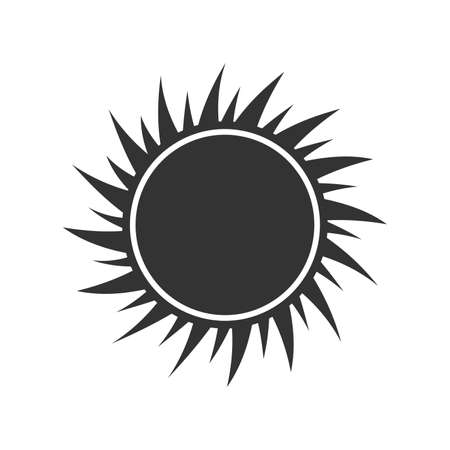 Sun Icon. Dark weather icon on white background. Vector illustration.のイラスト素材