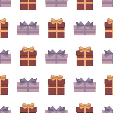 Seamless pattern with gift boxes. Vector illustration.のイラスト素材