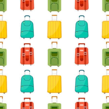 Seamless pattern with travel bag with luggage. Background with suitcase for journey trip. Vector illustrationのイラスト素材